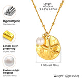 Hammered Coin & Starfish Necklace