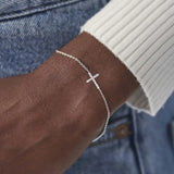 Sterling Silver Cross Chain Bracelet