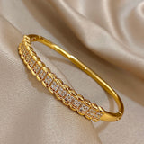 Layered Zirconia Cuff Bracelet