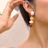 Handmade Beaded Pearl Drop Earrings