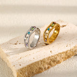 Double Layer Colorful Zircon Ring