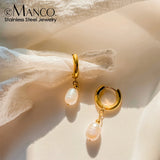 Gold-Plated Freshwater Pearl Drop Earrings