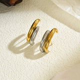 Two-Tone Irregular C-Shape Studs