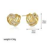Zircon Knot Statement Stud Earrings