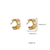 Geometric C-Hoop Stud Earrings