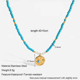 Boho Turquoise & Sun Pendant Necklace