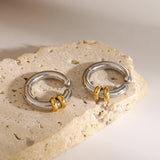 Two-Tone Geometric C-Shape Ear Clip