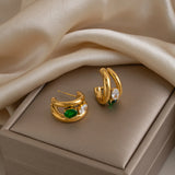 Double Layer C-Shape Huggie Hoops