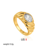 Oval Natural Stone Waterproof Ring