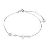 Birthstone CZ Cross Chain Bracelet