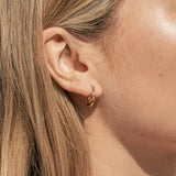Gold Round Spiral Hoop Earrings