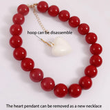 Acrylic Beaded Heart Pendant Necklace