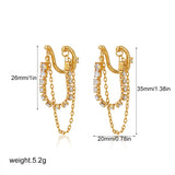 CZ Zircon Tassel Chain Ear Clip
