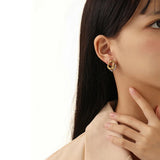 Two-Tone Bilayer Geometric Stud Earrings