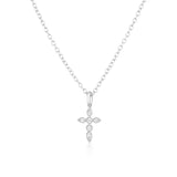 Crystal Zircon Cross Pendant Necklace