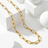 Gold Paperclip Lariat Necklace