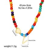 Beaded Initial Heart Necklace
