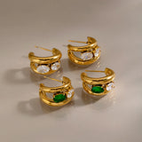 Double Layer C-Shape Huggie Hoops