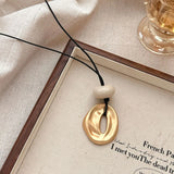 Horseshoe Pendant Leather Necklace