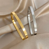 Square-Edge Stainless Steel Bangle