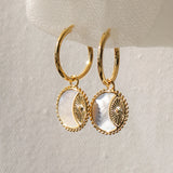 Natural Shell Sun & Moon Hoop Earrings
