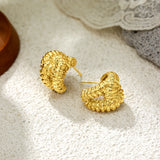 Vintage Lava Texture Chunky C Hoops