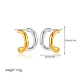Two-Tone Bilayer Geometric Stud Earrings