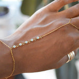 Zircon Beaded Hand Chain Bracelet