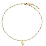 Pavé Initial Tennis Necklace