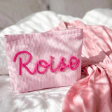 Personalized Seersucker Makeup & Travel Pouch