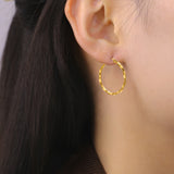 Gold-Plated Geometric Hoop Earring