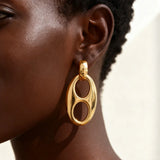 Linked Oval Hoop Earrings