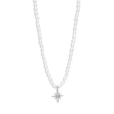 Classic 925 Silver Cross Necklace With Pearls