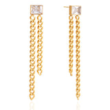 Rhinestone Irregular Long Chain Earrings