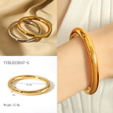 18K Gold-Plated Hollow Cuff Bracelet