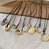 Horseshoe Pendant Leather Necklace