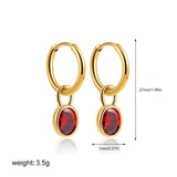 Multicolour Oval Zircon Crystal Hoops