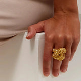 Lava Texture Chunky Twisted Ring