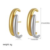 Two-Tone Bilayer Geometric Stud Earrings