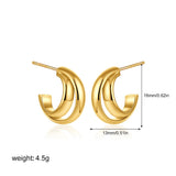 Two-Tone Bilayer Geometric Stud Earrings