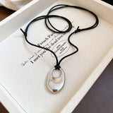 Horseshoe Pendant Leather Necklace