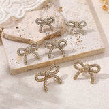 Cubic Zirconia Bow Stud Earrings