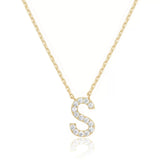 Zircon Letter Choker Necklace