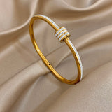 Gold-Plated Zirconia Bangle