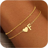 Heart Initial Bracelet