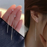 Black Tassel Drop Earrings
