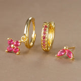 Bloom Crystal Drop Earring Set