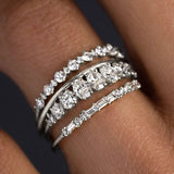 4-Piece CZ Stack Ring Set