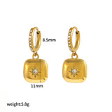 Heart Pendant Drop Earrings with Zircon