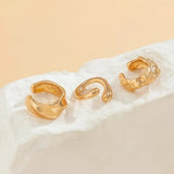 Gold Textured Ear Cuff Set (3-Piece)